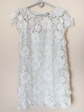 Milly White Floral Lace Dress